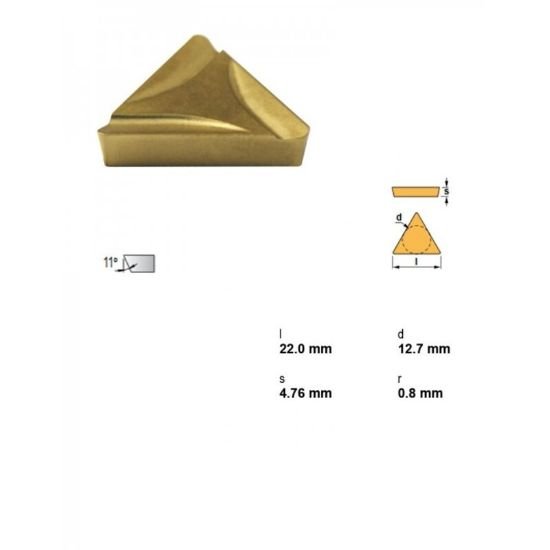 Picture of TPUX322LTIN25 Canela Tool TPUX160308LTIN25 Triangle Positive Carbide Roughing, Semi Finishing